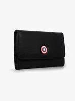 Marvel Captain America Shield Emblem Vegan Leather Foldover Flap Wallet
