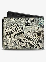 Marvel 4 Avenger Superhero Action Marvel Comics Logo Scenes Multi Bifold Wallet