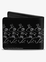 Grateful Dead Steal Your Face Logo Dancing Skeletons Bifold Wallet