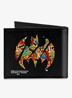 DC Comics Bat Signal Logos Stacked Canvas Bifold Wallet