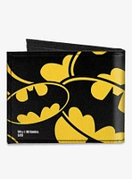 DC Comics Bat Signals Stacked Canvas Bifold Wallet