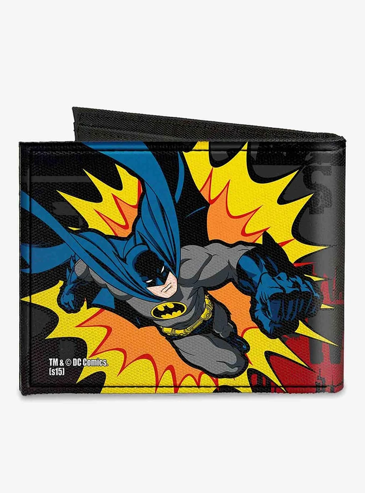 DC Comics Batman Action Poses Whoom Canvas Bifold Wallet