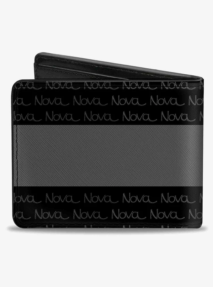 1968 72 Nova Script Emblem Stripe Repeat Bifold Wallet