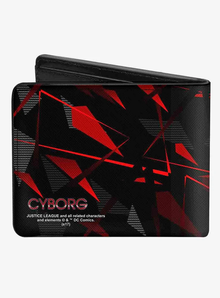 DC Comics Cyborg C Icon Text Abstract Bifold Wallet