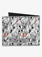 Looney Tunes Bugs Bunny Expressions Stacked Canvas Bifold Wallet