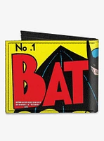 DC Comics Classic Batman Issue 1 Robin Batman Logo Close Up Cover Pose Canvas Bifold Wallet