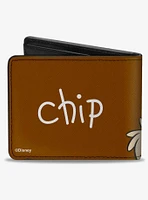 Disney Chip and Dale Chip Face Close Up and Autograph Bifold Wallet