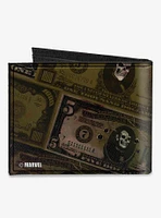 Marvel Deadpool 2012 5 Revenge of The Gipper Variant Cover Dollars Canvas Bifold Wallet