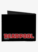 Marvel Deadpool Head Text Canvas Bifold Wallet