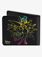 Disney Tinker Bell Sassy Pose Multi Neon Bifold Wallet
