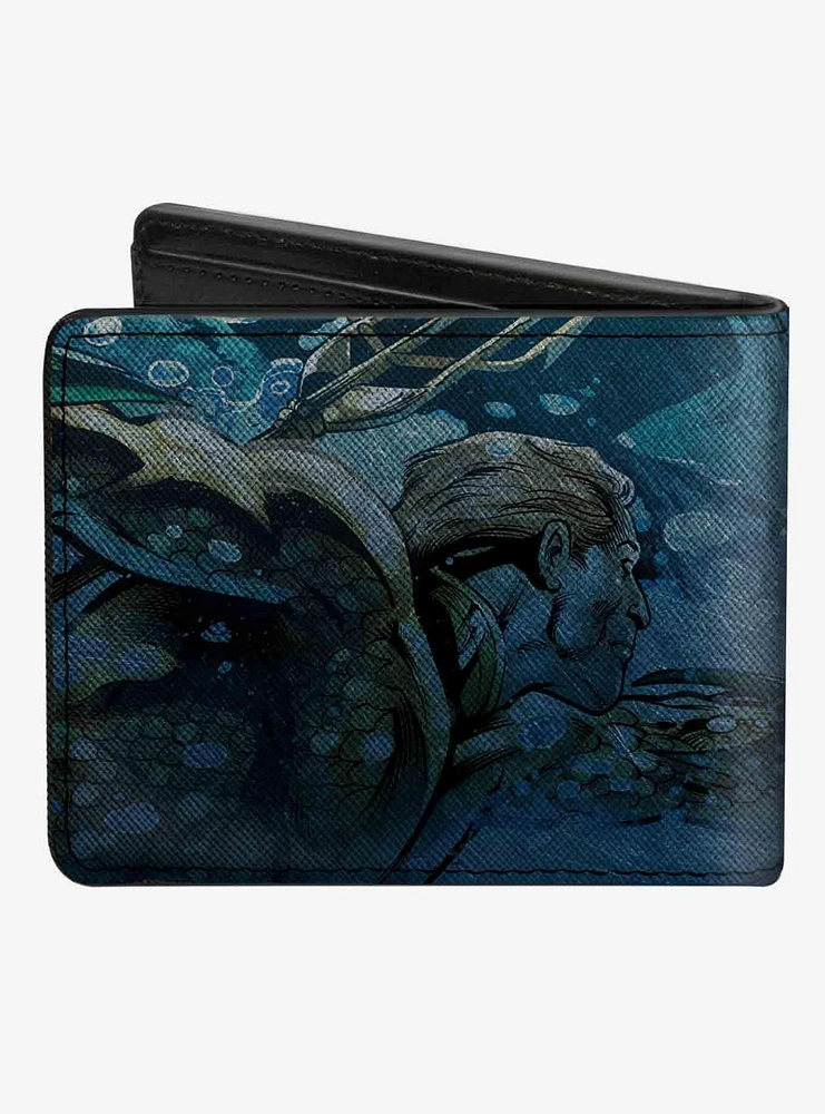 DC Comics Aquaman New 52 The Trench Underwater Comic Book Cover Pose Bifold Wallet