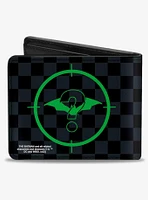 DC Comics The Batman Movie Batman and Riddler Target Logo Checker Bifold Wallet