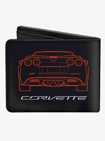 C6 Frontview Rearview Blueprints Bifold Wallet