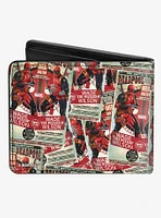 Marvel Deadpool Arms Crossed Pose Badge Wade Vs Wade Poster Stacked Bifold Wallet