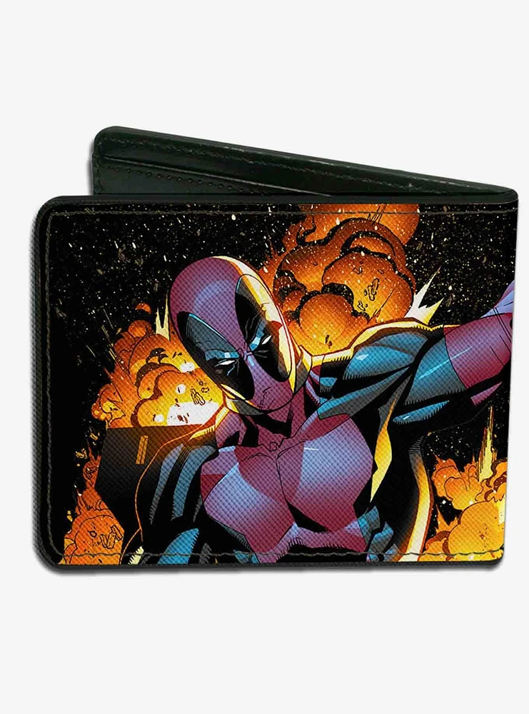 Marvel Deadpool Building Explosion Pose Bifold Wallet