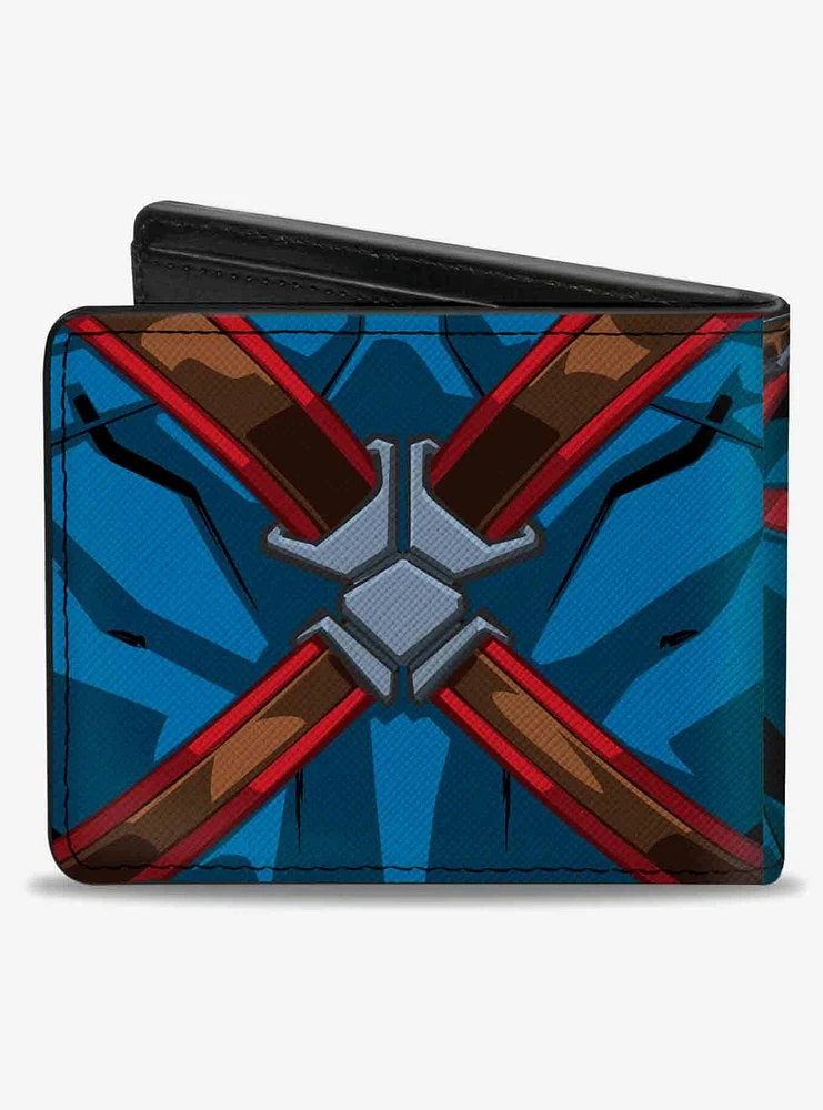 Marvel Captain America Character Close Up Chest and Back Bifold Wallet