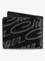 Charger Script Emblem Repeat Corner Bifold Wallet