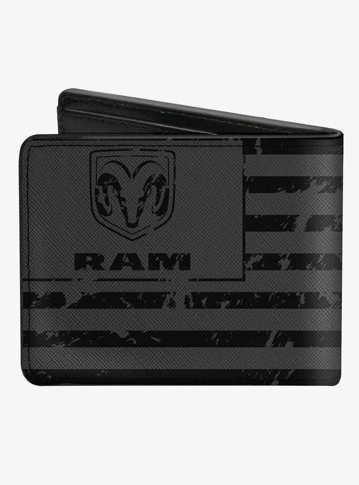 Ram Logo Americana Flag Weathered Bifold Wallet