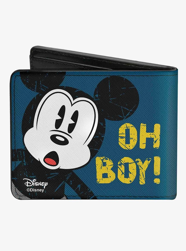 Disney Mickey Mouse Oh Boy Pose Weathered Bifold Wallet