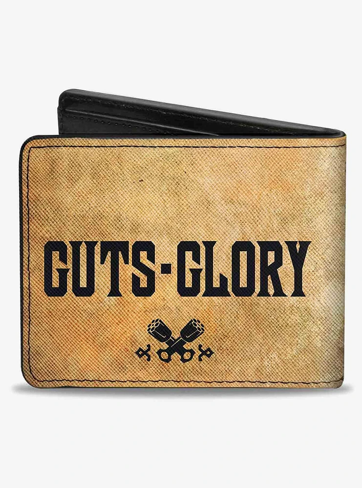Ram Logo Guts Glory Pistons Weathered Bifold Wallet
