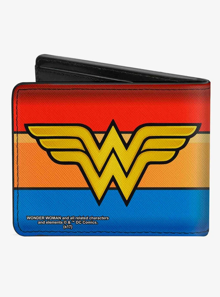 DC Comics Wonder Woman Logo Stripe Bifold Wallet