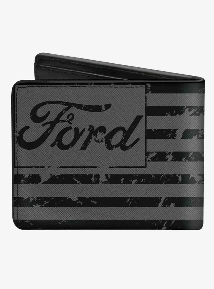 Ford Script Americana Flag Weathered Bifold Wallet