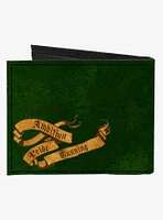 Harry Potter Slytherin Serpent Crest Ambition Pride Cunning Banner Canvas Bifold Wallet