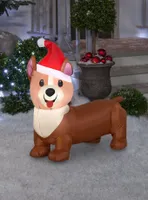 Corgi Dog With Santa Hat Small Airblown