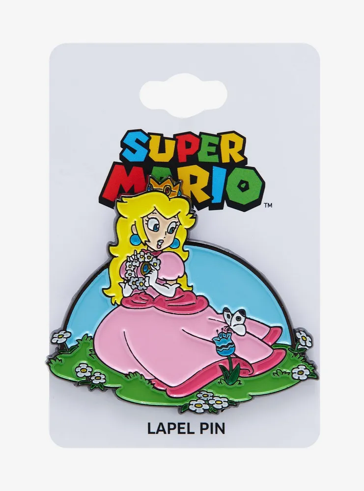 Nintendo Super Mario Bros. Princess Peach Floral Enamel Pin - BoxLunch Exclusive