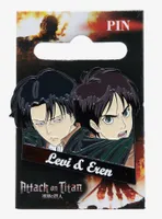 Attack on Titan Levi & Eren Portrait Enamel Pin - BoxLunch Exclusive