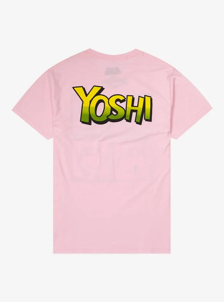 Yoshi Pink Grid Boyfriend Fit Girls T-Shirt