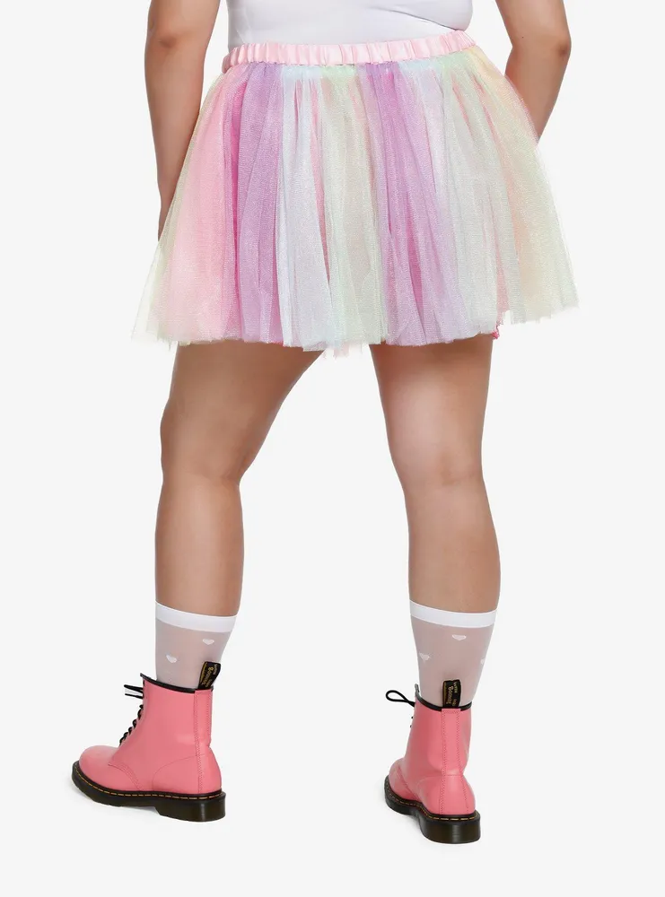 Sweet Society Rainbow Tulle Tutu Skirt Plus Size