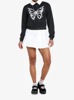 Sweet Society Butterfly Girls Collared Sweatshirt