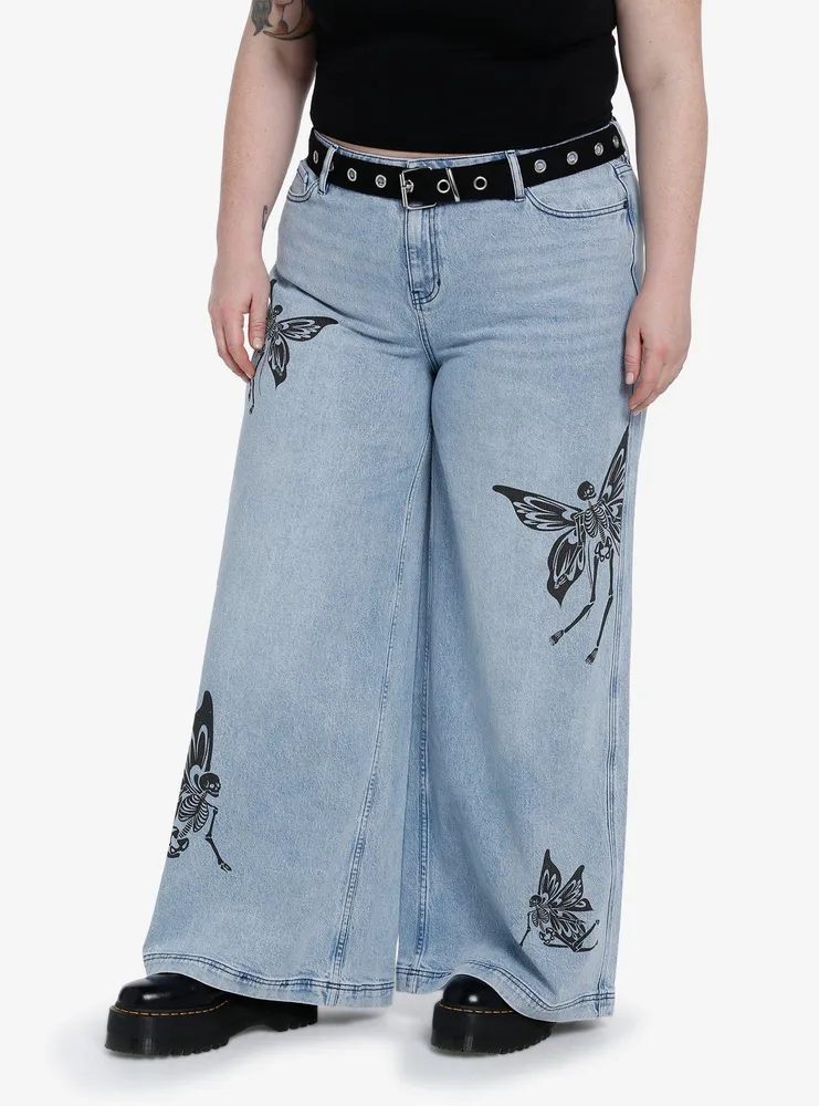 Sweet Society Skeleton Fairy Straight Leg Jeans Plus