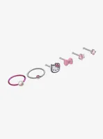 Steel Hello Kitty Nose Hoop & Stud 6 Pack