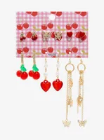 Cherry Heart Earring Set