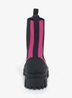 Azalea Wang Black & Pink Slip-On Combat Boots