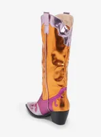Azalea Wang Hendrix Pink & Orange Cowboy Boots