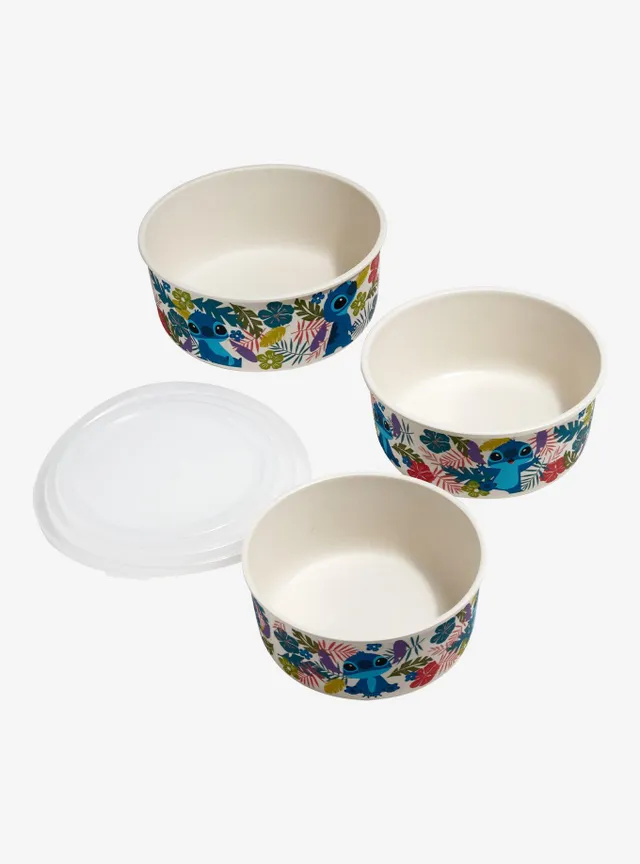 Disney Lilo & Stitch Tropical Allover Print Stackable Bowl with Lids Set