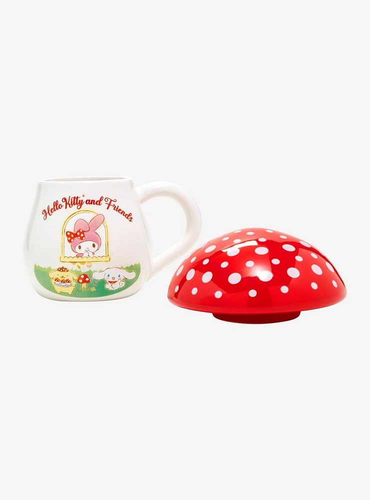Hello Kitty And Friends Mushroom Ceramic Mug With Lid