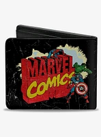 Marvel Avengers Comics Classic Title Logo With Avengers Bifold Wallet