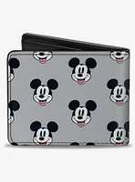 Disney Mickey Mouse Smiling Face Monogram Bifold Wallet