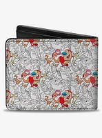 The Ren & Stimpy Show Poses Collage Outline Bifold Wallet
