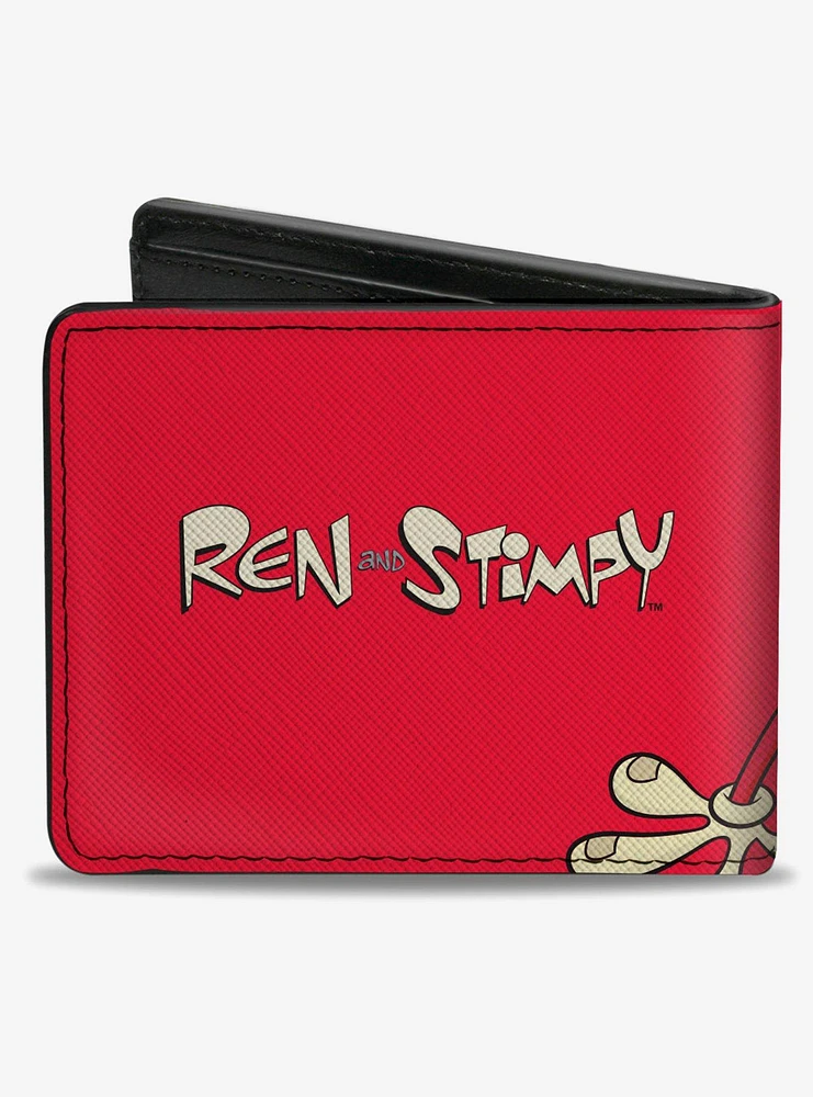 The Ren & Stimpy Show Stimpy Face And Logo Bifold Wallet