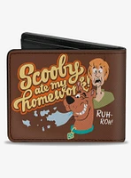 Scooby-Doo! Scooby Doo And Shaggy Scooby Ate My Homework Pose Brown Bifold Wallet