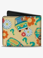 Scooby-Doo! Mystery Machine And Flowers Collage Bifold Wallet