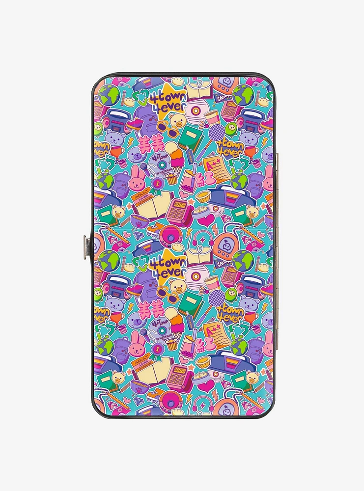 Disney Pixar Turning Red Red Panda Mei Sitting Pose And Icons Collage Hinged Wallet
