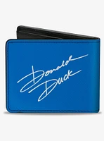 Disney Donald Duck Face Close Up And Signature Bifold Wallet