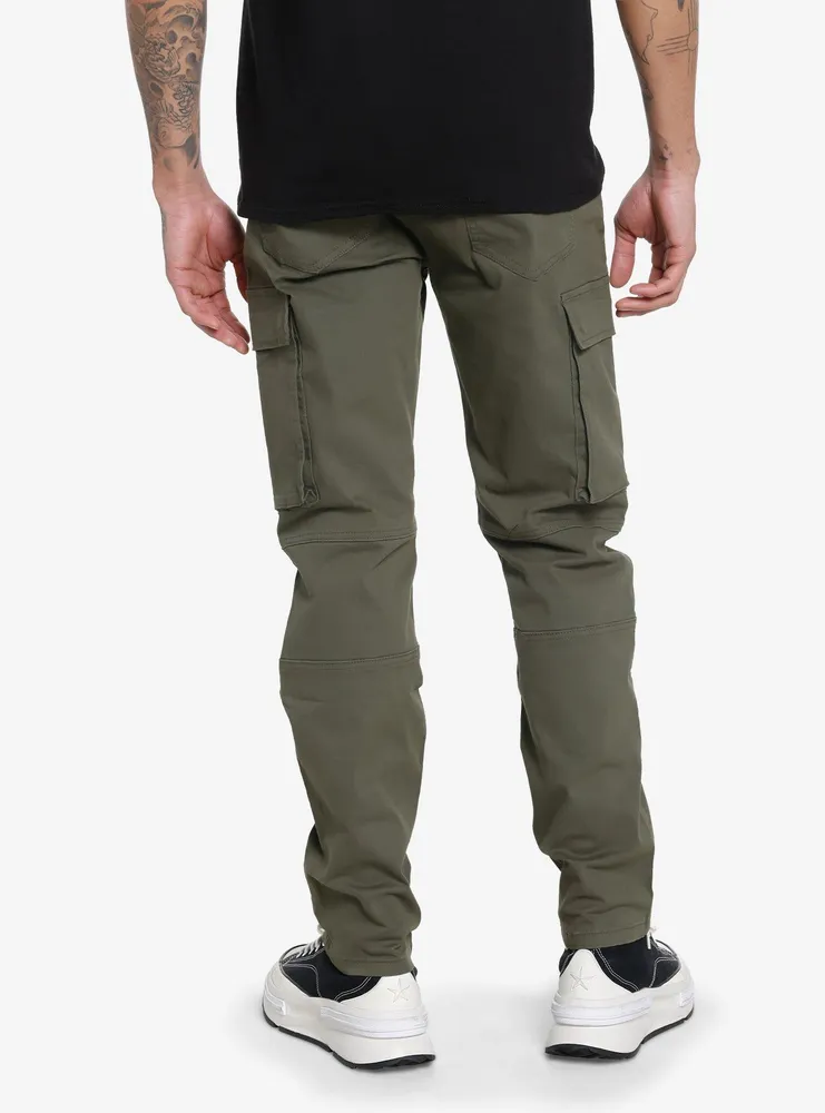 Olive Zipper Cargo Pants