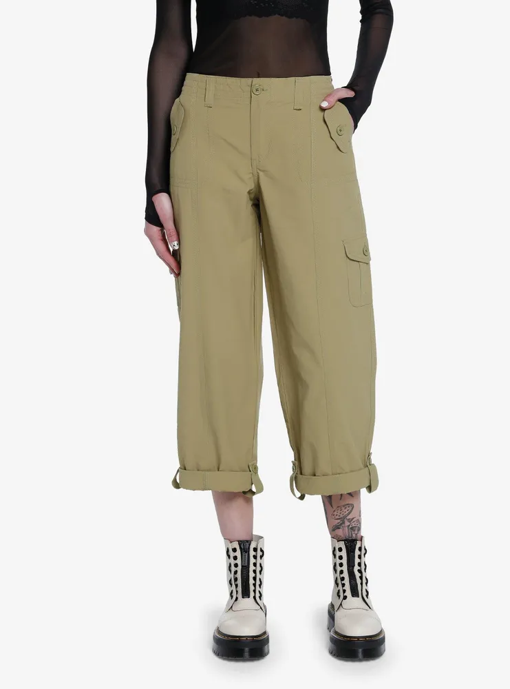 Hot Topic Olive Straight Leg Cargo Pants